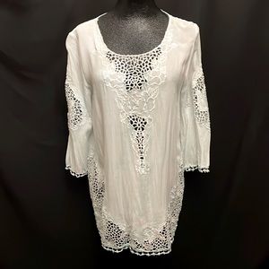 Embroidered Tie-Dye Tunic